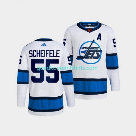 Winnipeg Jets Mark Scheifele 55 Adidas 2022 Reverse Retro Wit Authentic Shirt - Mannen